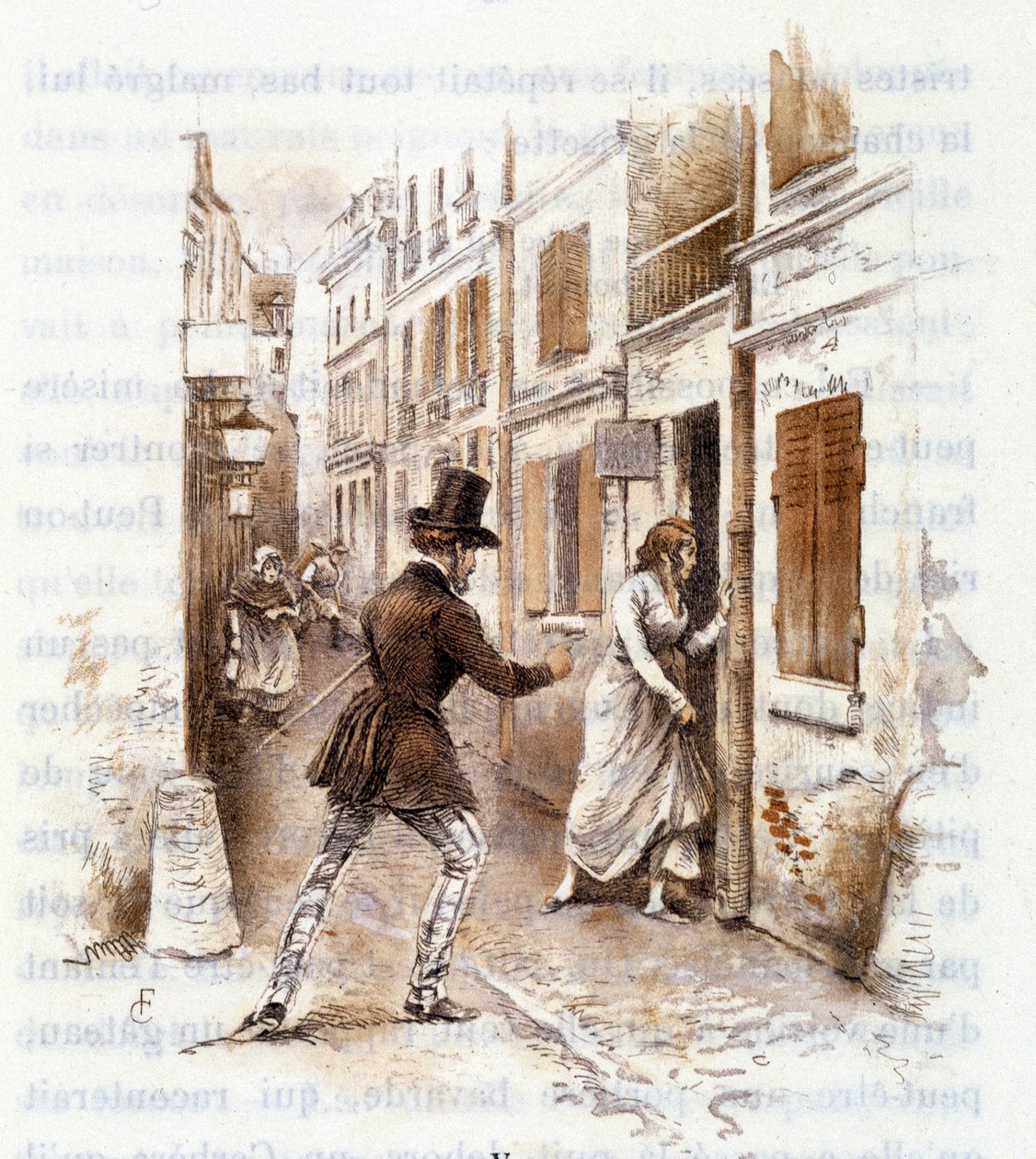 Illusztráció a „” Profile of grisette””” új, a Receuil „” Mimi de Pinson”-hoz tartozó „” Profile of grisette””-ről, Alfred de Musset alkotó: François Courboin