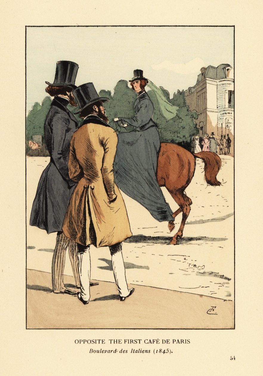 Szemben az első Cafe de Paris, Boulevard des Italiens alkotó: François Courboin