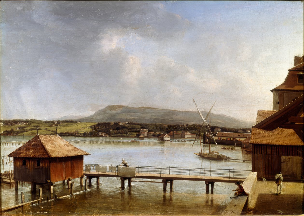 Genf régi kikötőjében alkotó: François Ferrière