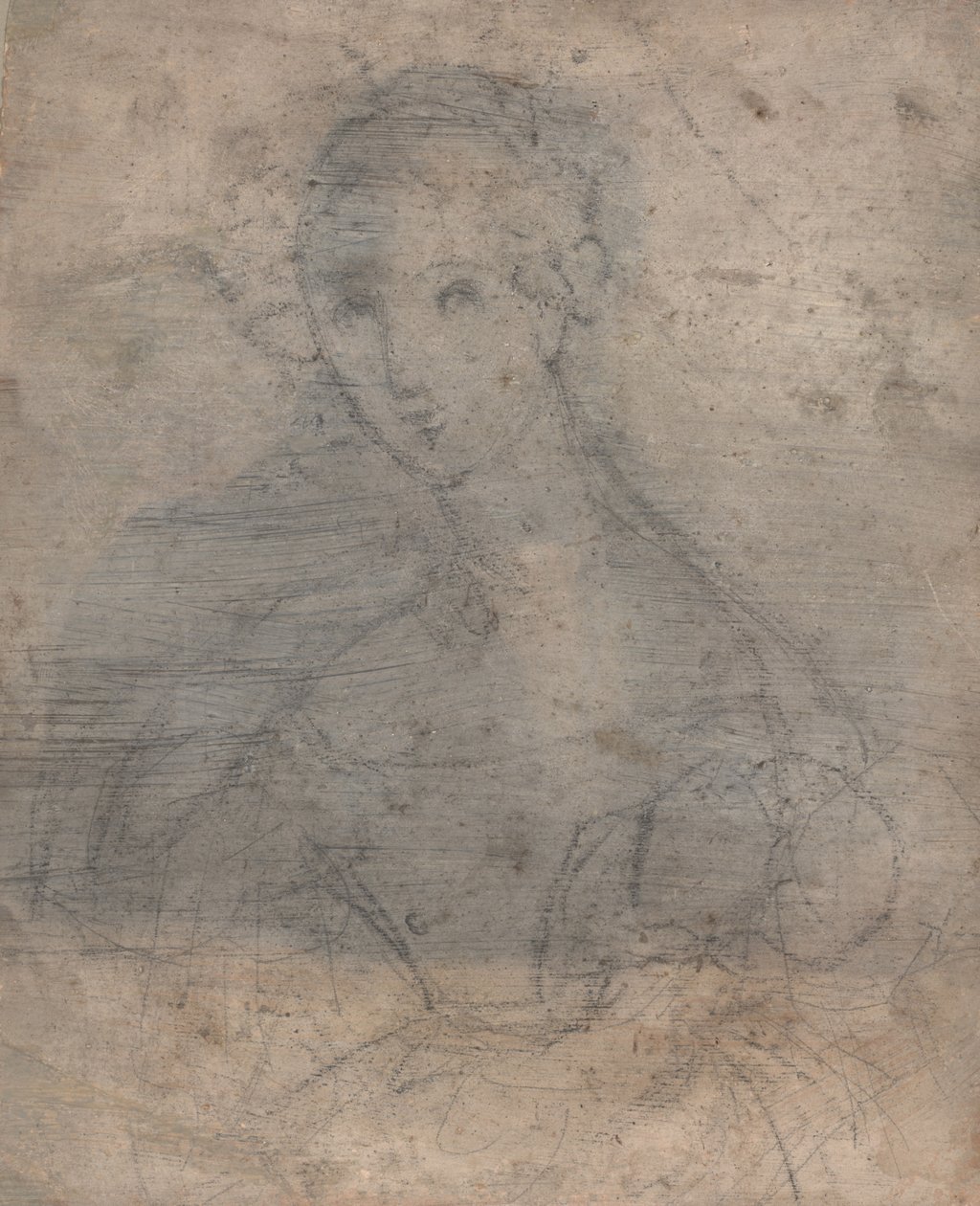 Vázlat Marie Louise Teturól, Madame François Fleischbeinről, 1833 előtt (vegyes technika (toll, tinta és kréta)) alkotó: François Fleischbein