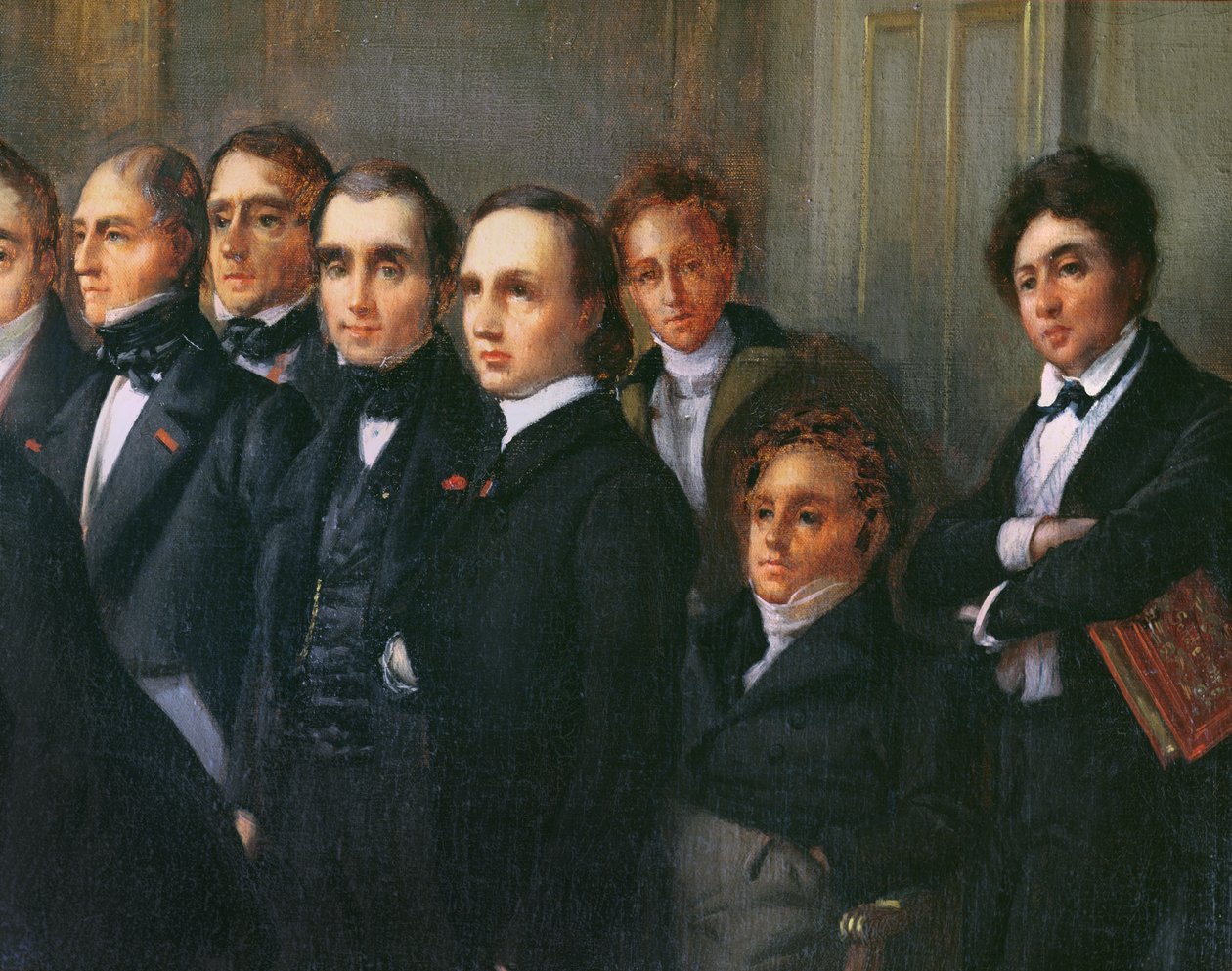 Előadás a Comedie Francaise előcsarnokában, 1828. május 26. (részlet) alkotó: François Joseph Heim