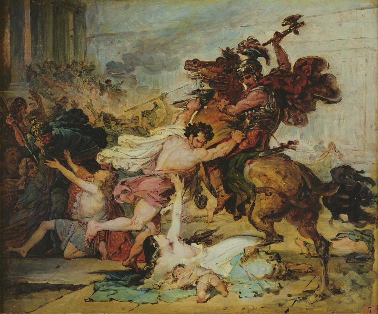 Vázlat a rómaiak jeruzsálemi kifosztásáról, 1824 alkotó: François Joseph Heim