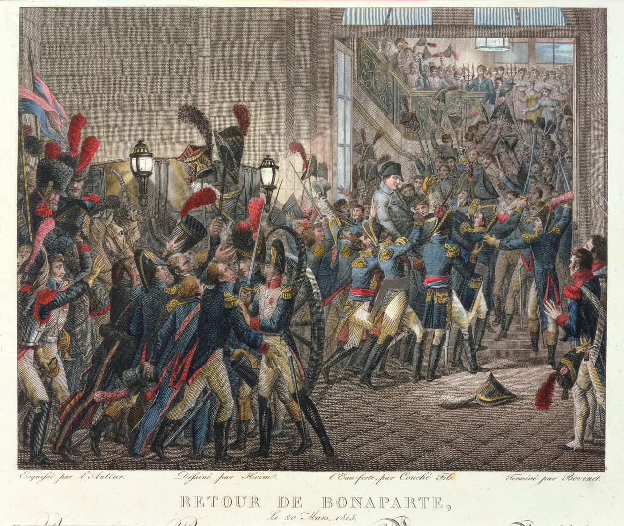 I. Napóleon (1769-1821) visszatérése Tuileriákba, 1815. március 20. alkotó: François Joseph Heim