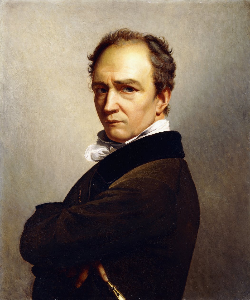 A tollat tartó művész portréja, alkotó: François Joseph Navez