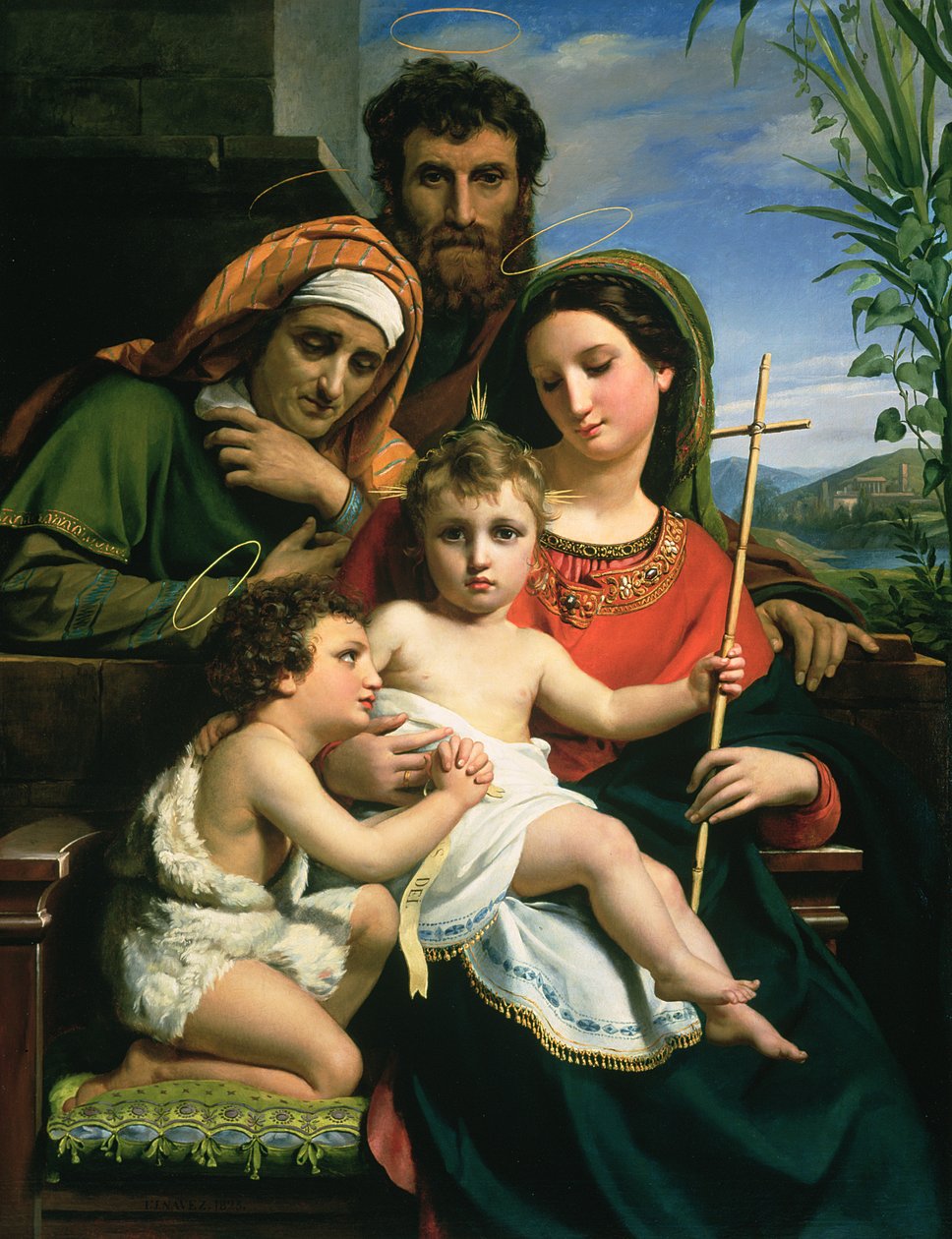 A Szent Család Keresztelő Jánossal és Erzsébettel, 1823 alkotó: François Joseph Navez