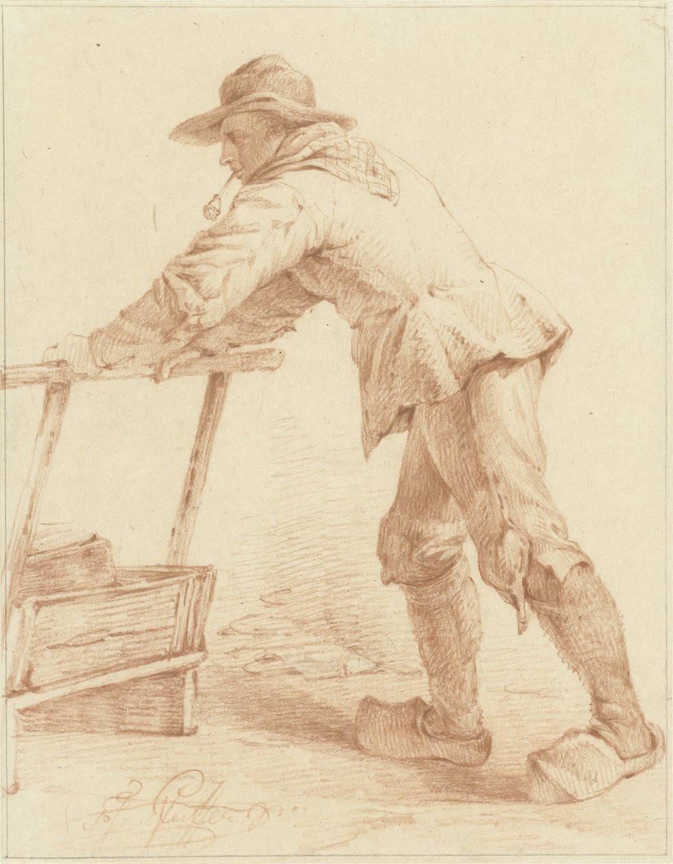 Clumpás fiú, szánkót tolva (?) alkotó: François Joseph Pfeiffer (II)