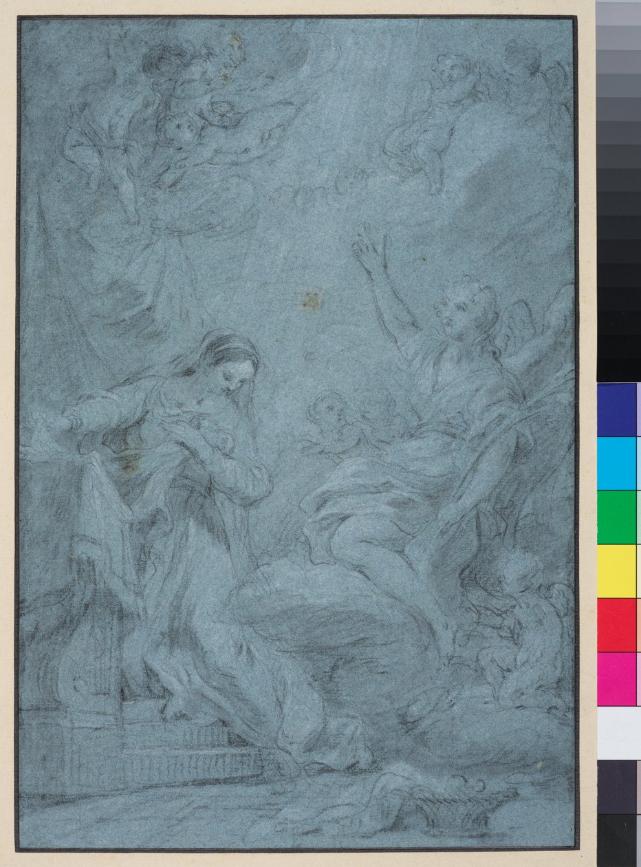 Annunciáció, 1727 körül (kréta, papír) alkotó: François Lemoyne