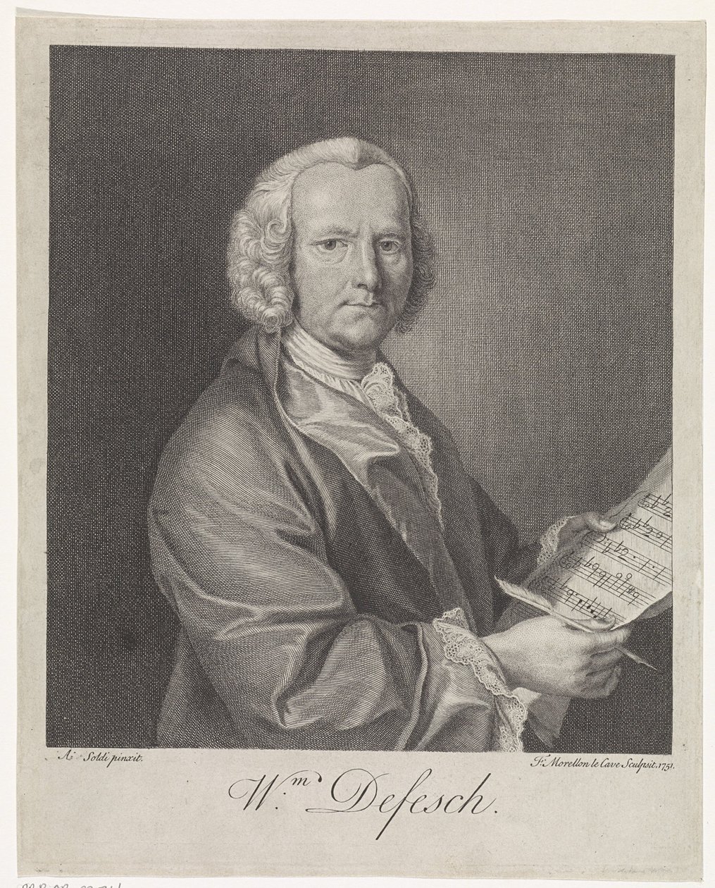 Willem de Fesch zeneszerző portréja 1687-1761, 1751 alkotó: François Morellon de La Cave