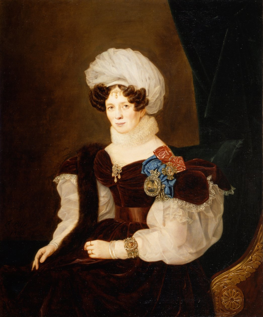 Tatyana Vasziljevna Golicina hercegnők portréja 1783-1841, 1835. alkotó: François Nicolas Riss