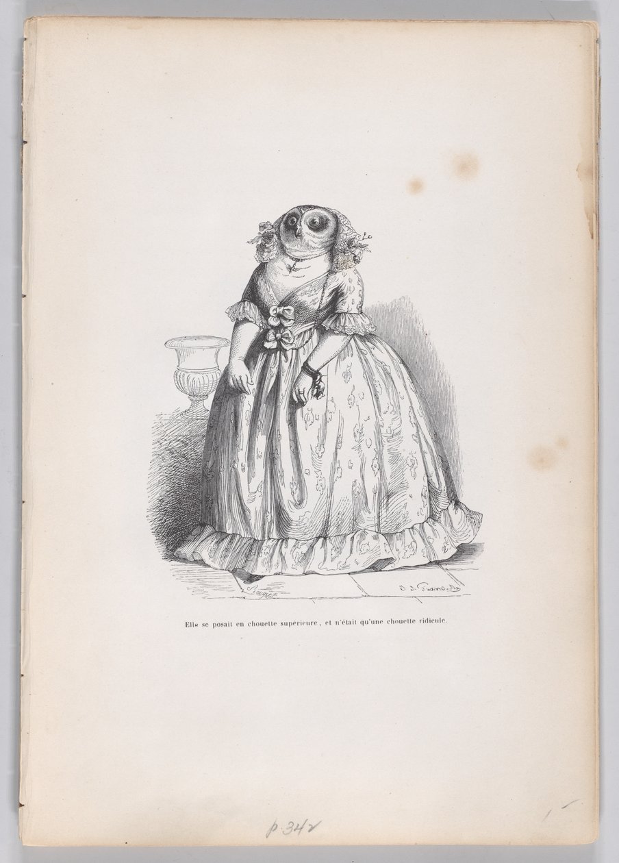 Felsőbbrendű bagolynak adta ki magát, és csak egy nevetséges bagoly volt a Scenes from..., kb. 1837-47. alkotó: François Rouget