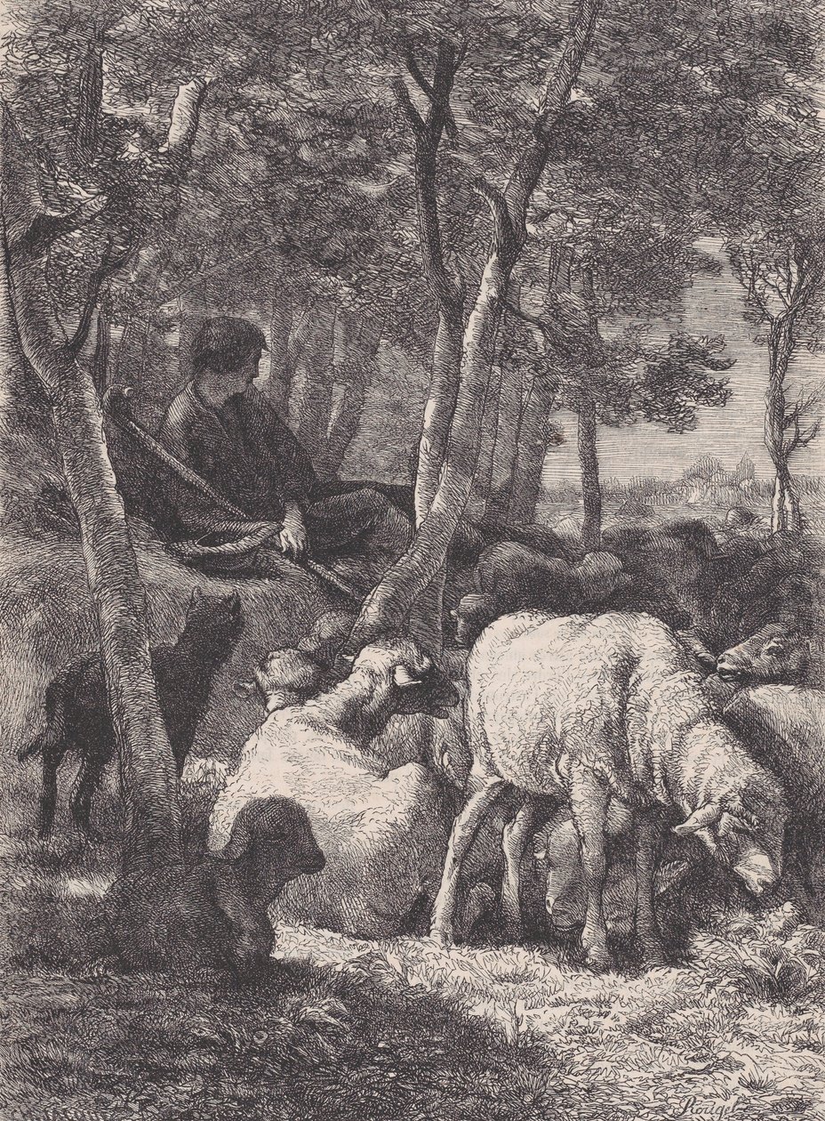 A Pásztor, a Le Magasin Pittoresque-ből, kb. 1852. alkotó: François Rouget