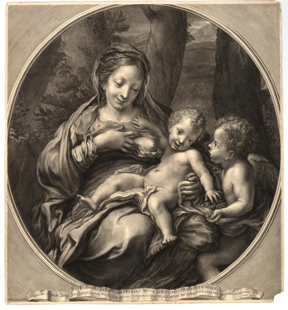 François Spierre - Madonna del Latte (Szűzanya és gyermeke angyallal), Correggio után, W,8.14 alkotó: François Spierre