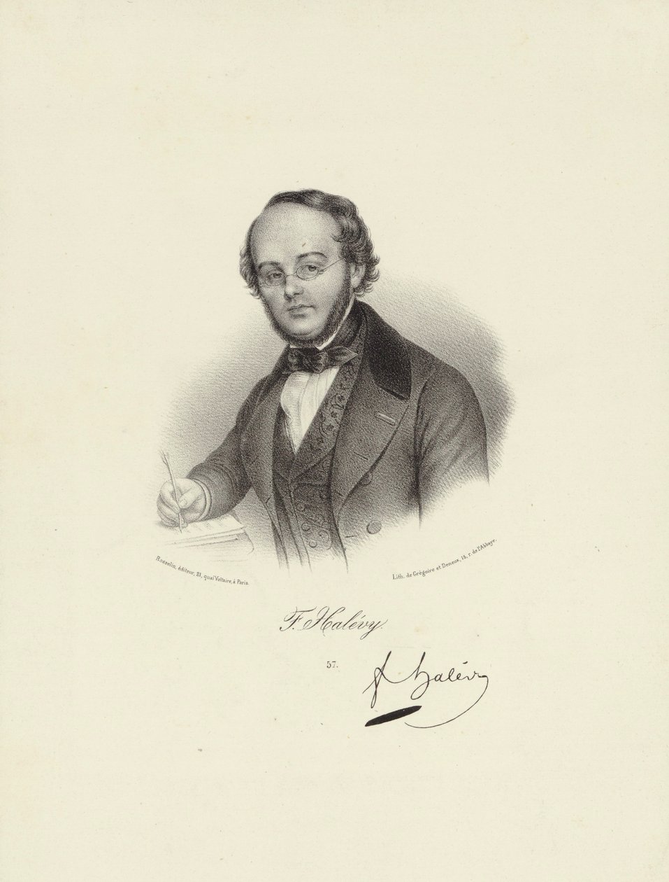 Leírt személy:  Jacques Fromental Halévy alkotó: Francois Seraphin Delpech