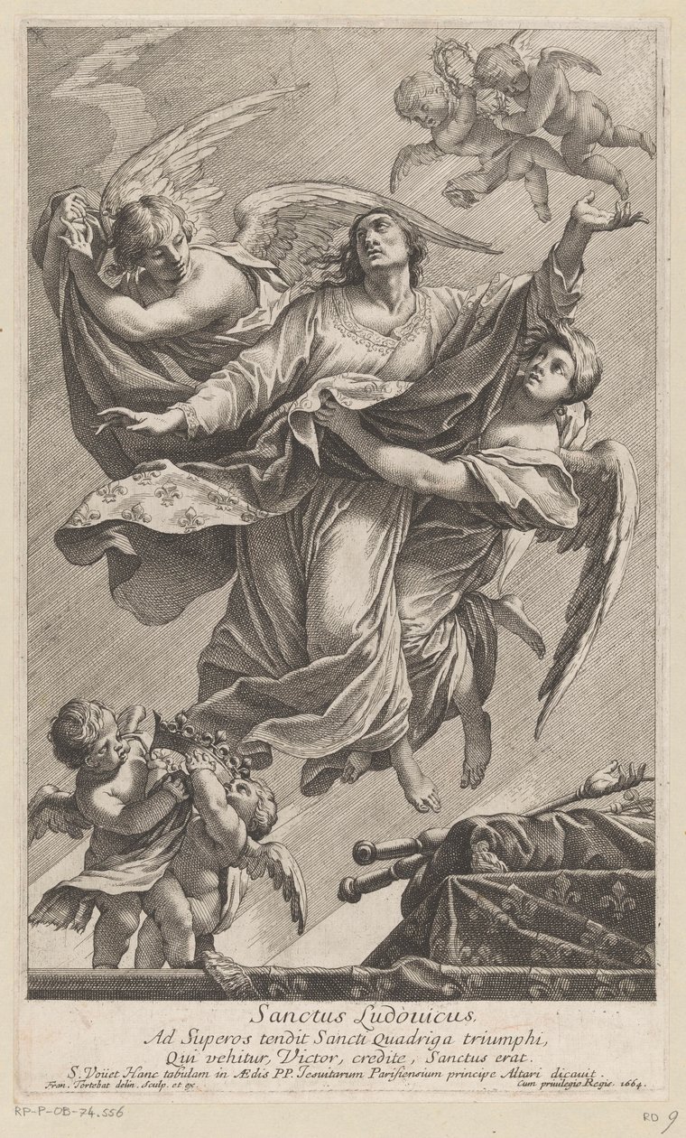 IX. Lajost két angyal vitte a mennybe Sanctus Ludovicus (cím a tárgyon) alkotó: François Tortebat