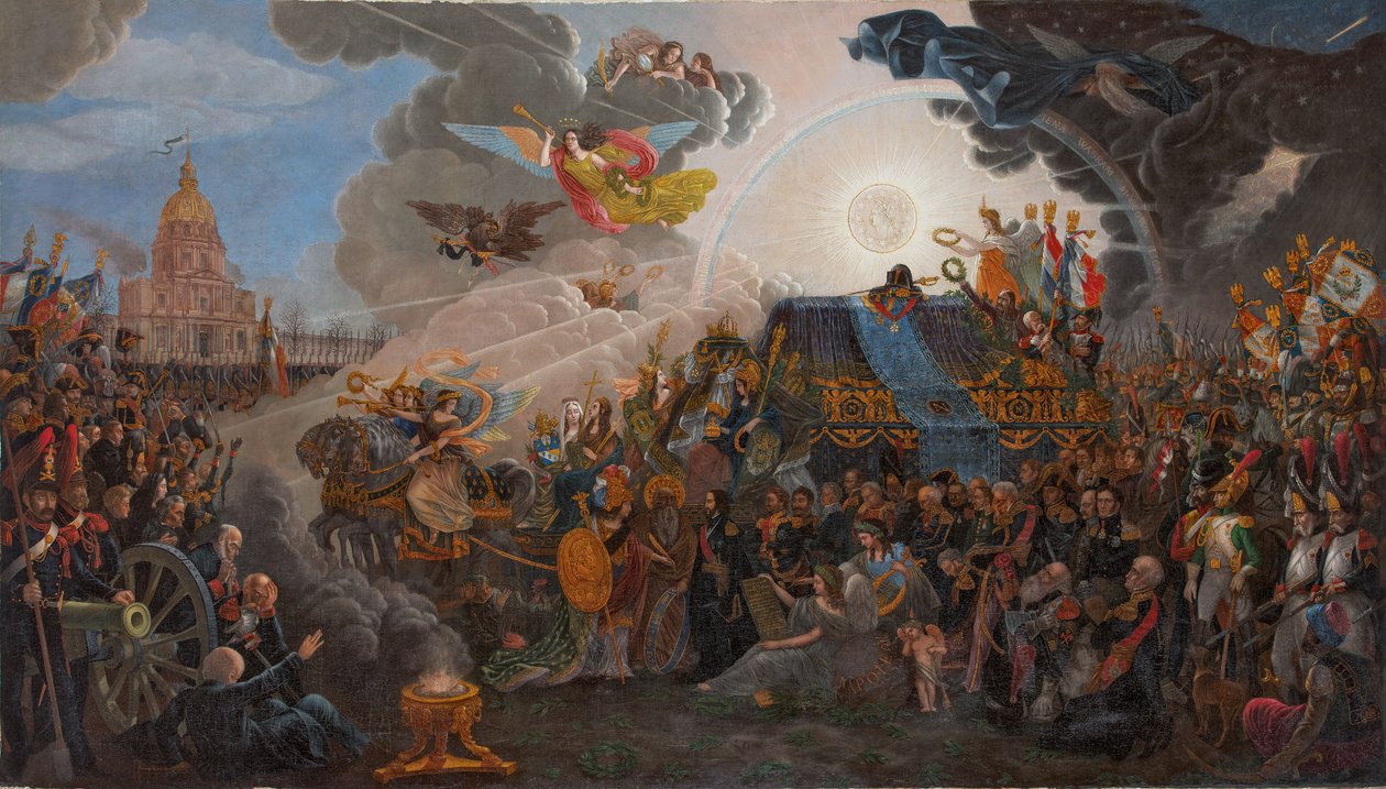 Napóleon hamvai visszatérésének allegóriája, 1840. alkotó: François Trichot