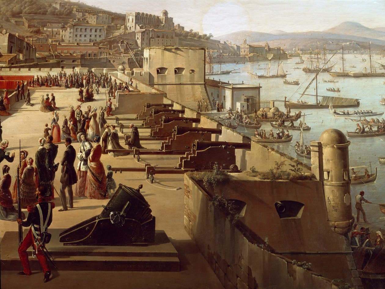 A fegyverek a Detail Fortressben. Frans Vervloet (1795-1872) festménye: Nápoly, Museo Nazionale di San Martino alkotó: François Vervloet