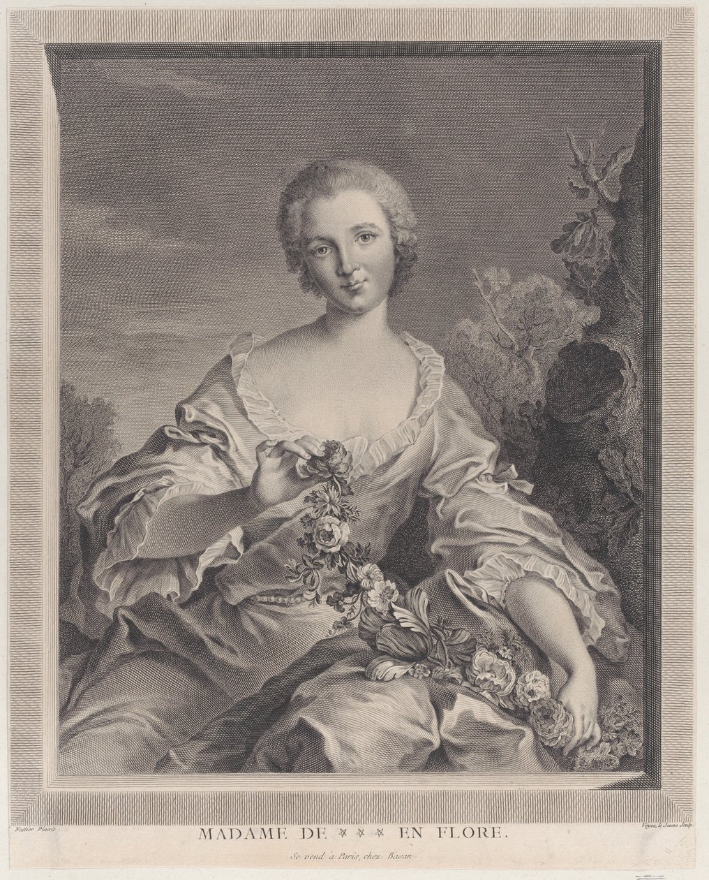Louise Henriette de Bourbon Conti portréja, mint Flóra, 1766-1805. alkotó: François Voyez