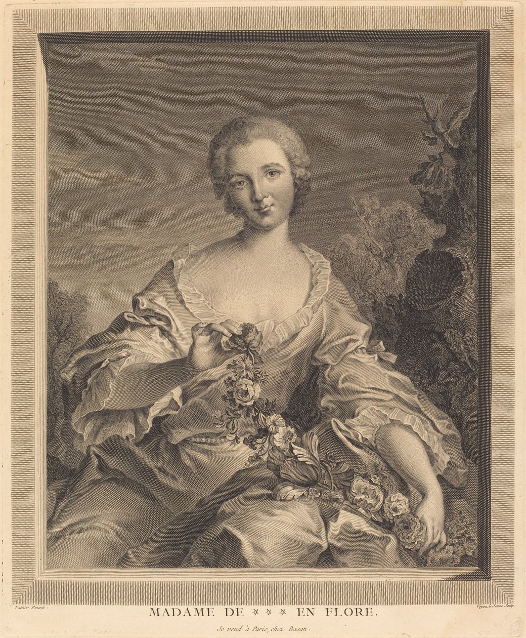 Mrs. XXX in Flora alkotó: François Voyez after Jean Marc Nattier