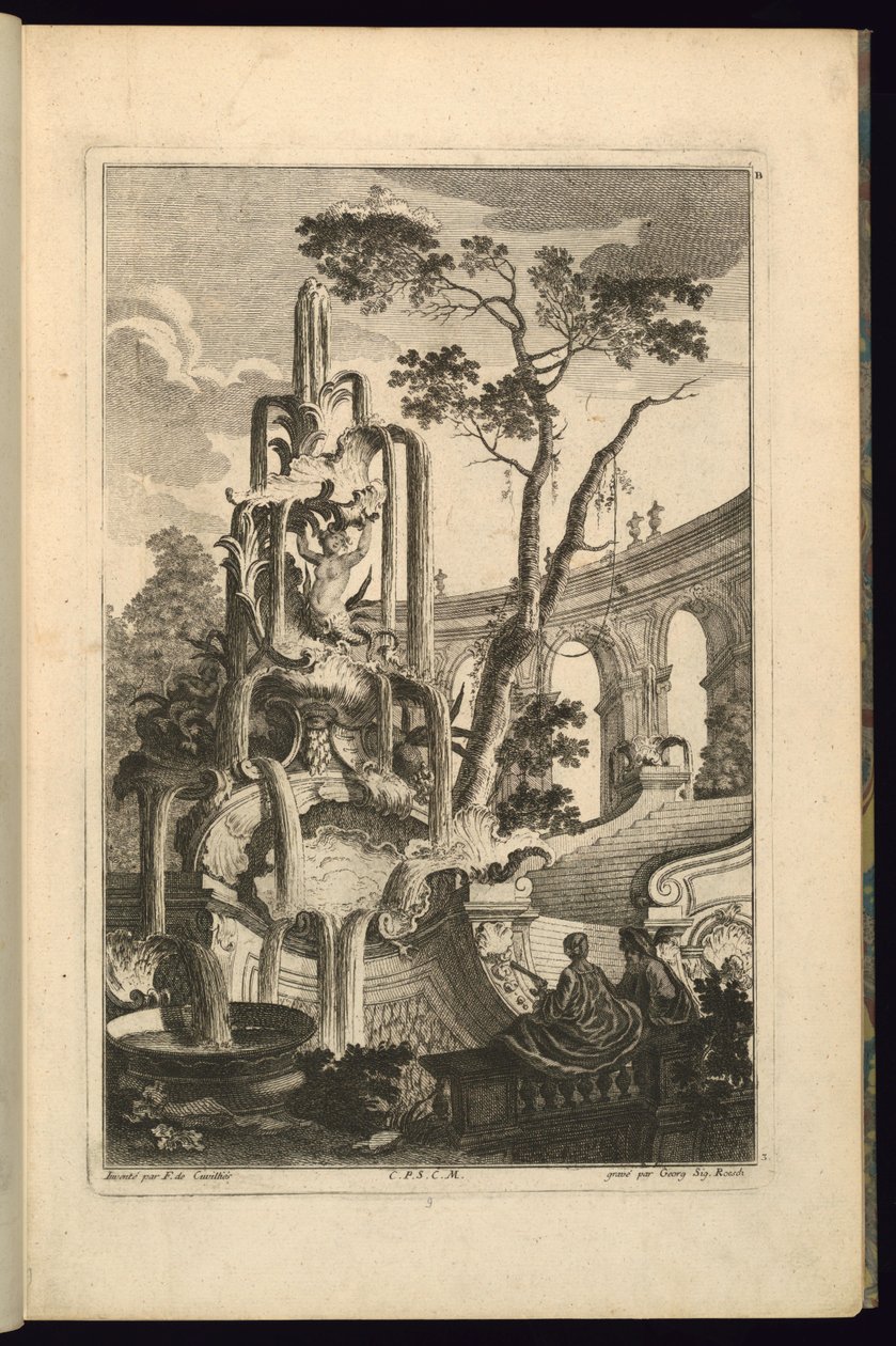 Design for Fountain egy pár alkotó: François de Cuvilliés the Elder
