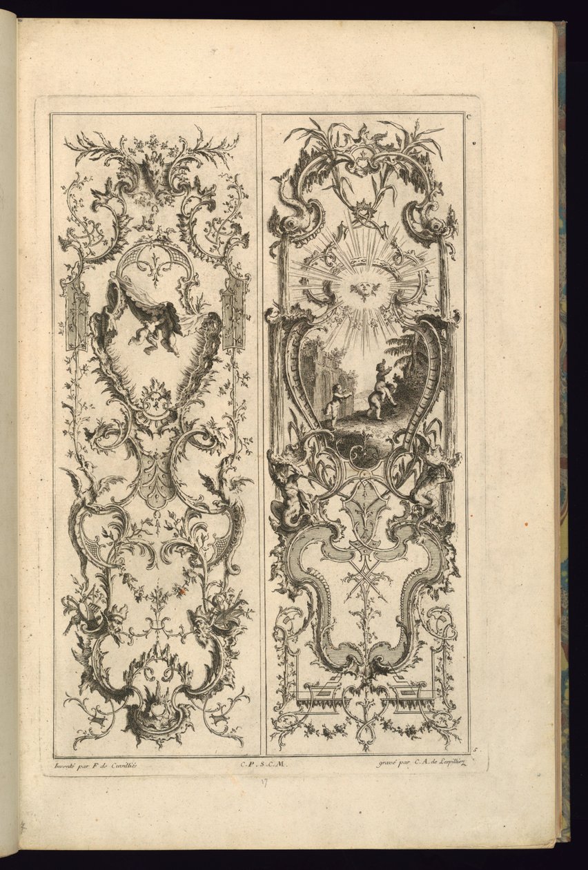 Tervezés két panelhez alkotó: François de Cuvilliés the Elder