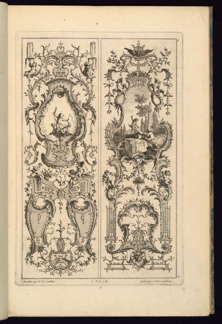 Tervezés két panelhez alkotó: François de Cuvilliés the Elder