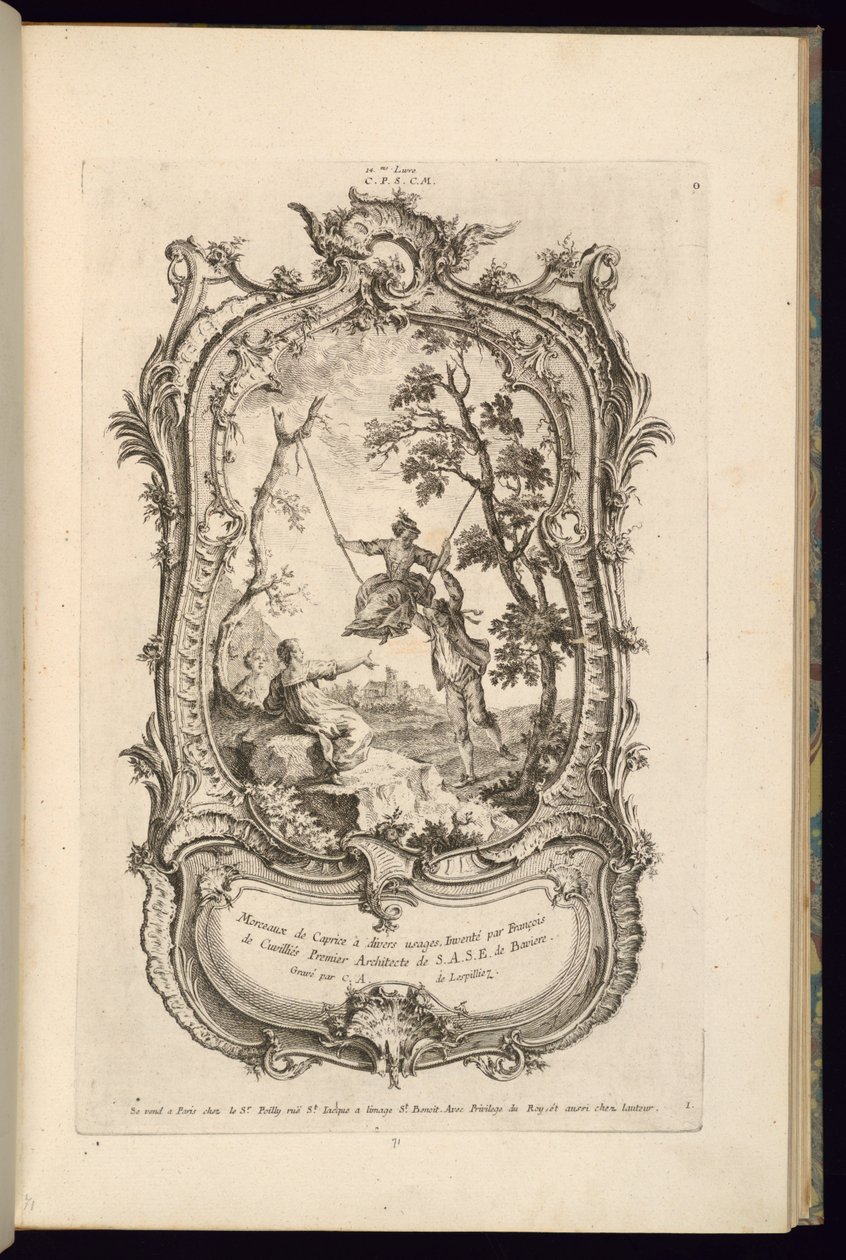 Tervezés nagy és kis rekesszel rendelkező kartonokhoz alkotó: François de Cuvilliés the Elder