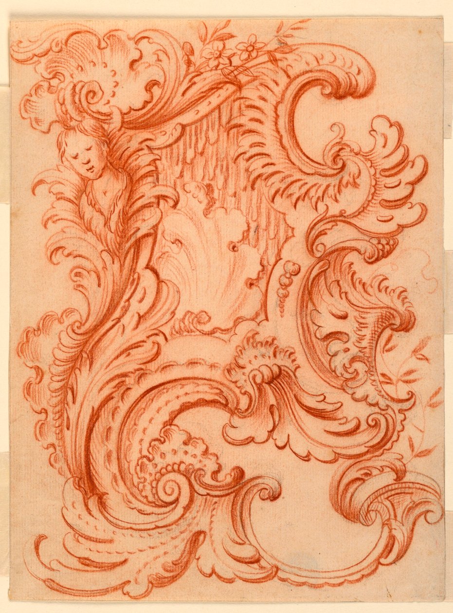 Rajz egy Rocaille Escutcheonhoz alkotó: François de Cuvilliés the Elder
