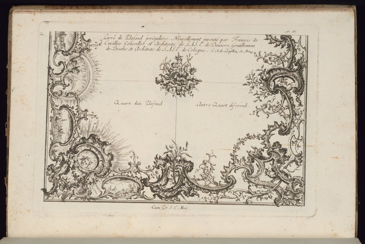 Két negyed mennyezet, új könyv a szabálytalan mennyezetekről alkotó: François de Cuvilliés the Elder