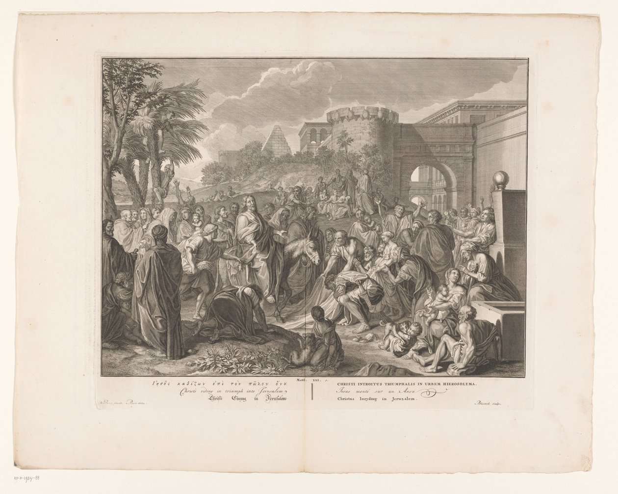 Krisztus belépése Jeruzsálembe Krisztus belép Jeruzsálembe (cím a tárgyon) alkotó: François van Bleyswijck