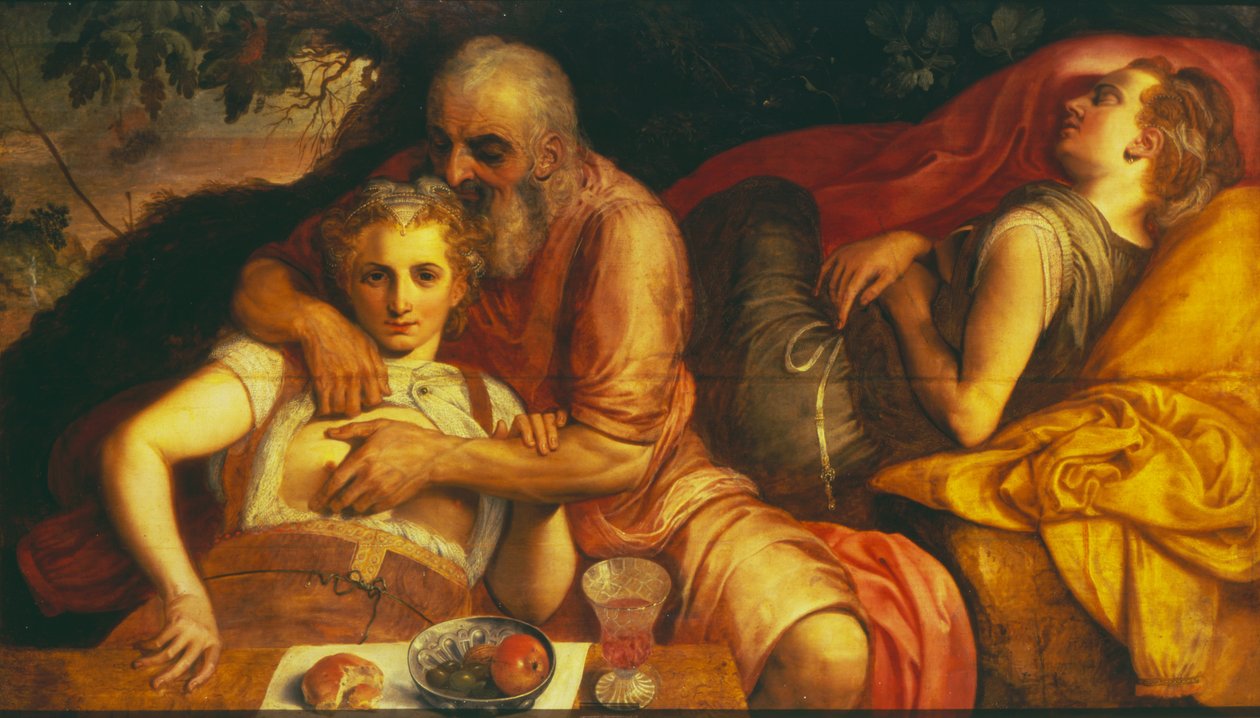 Lót és lányai, 1550-es évek (panel) alkotó: Frans Floris