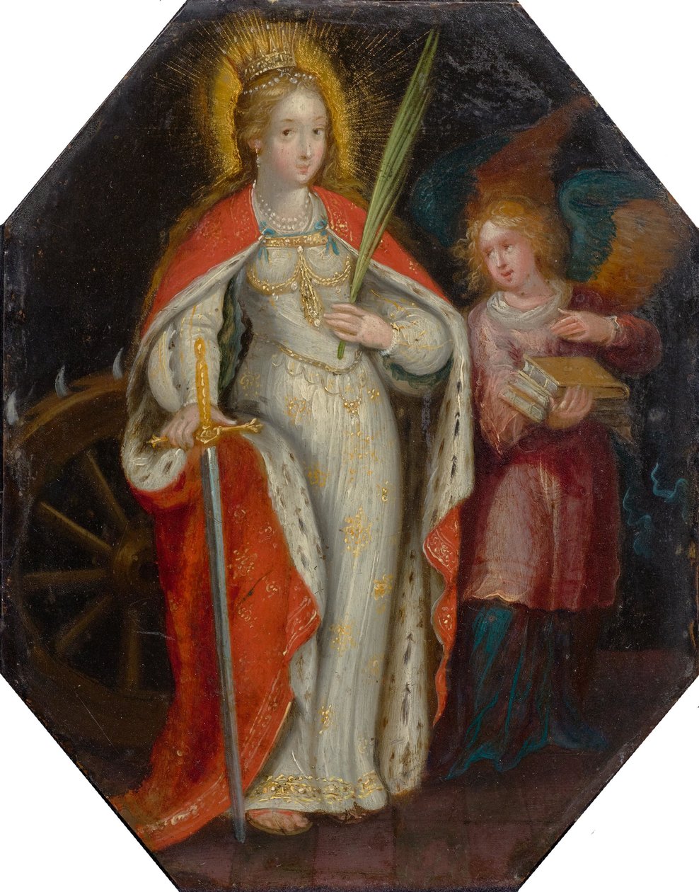 Szent Katalin egy angyal kíséretében alkotó: Frans Francken the Younger