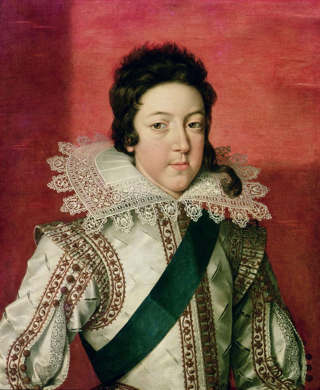 XIII. Lajos (1601-43) arcképe fiúként, a Szent Szellem Rendjét viselve, 1616 körül alkotó: Frans II Pourbus