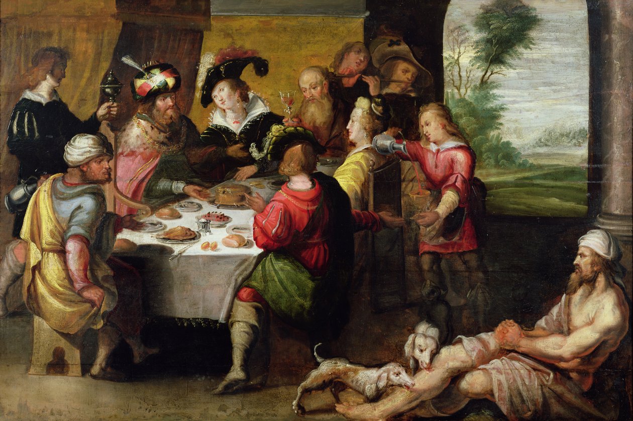 Példabeszéd a gazdag emberről és Lázárról alkotó: Frans II Francken the Younger