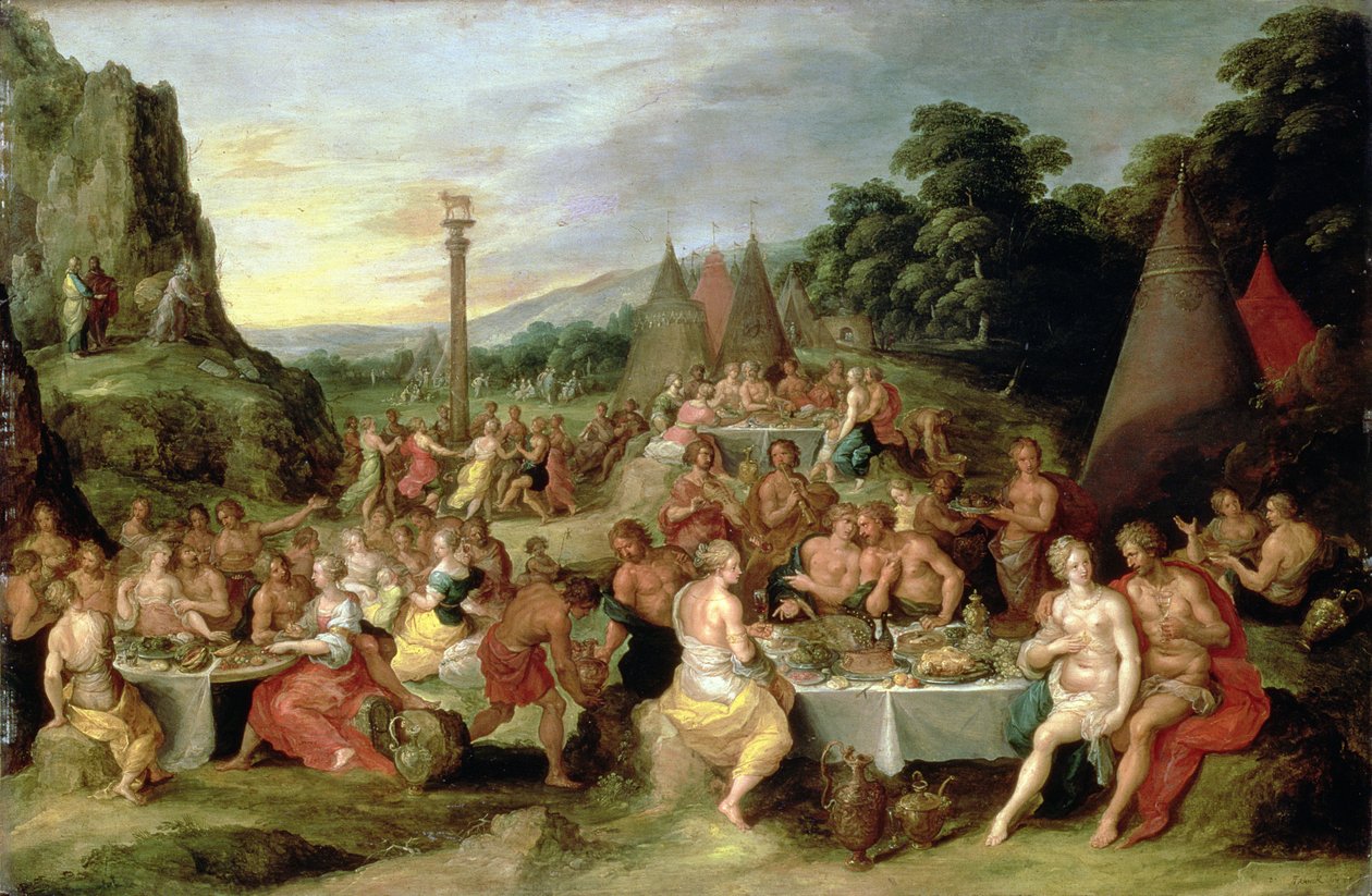Az Aranyborjú imádata, 1630-35 körül alkotó: Frans II Francken the Younger