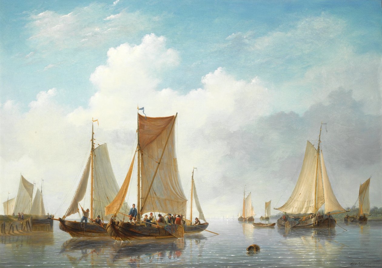 Száj hajókkal nyugodt vízen alkotó: Frans Jacobus van den Blijk