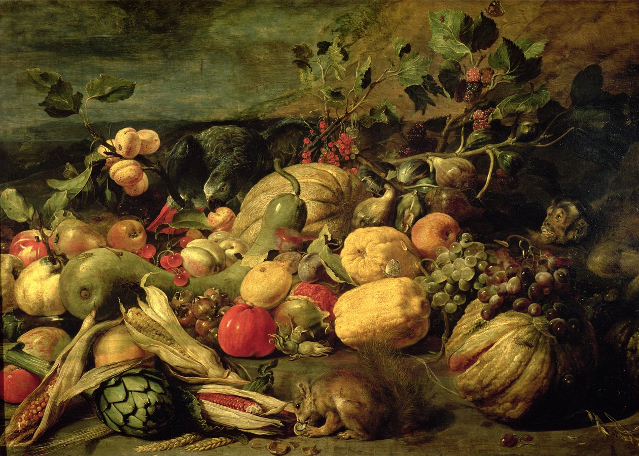 Gyümölcsök és zöldségek csendélete alkotó: Frans Snyders or Snijders