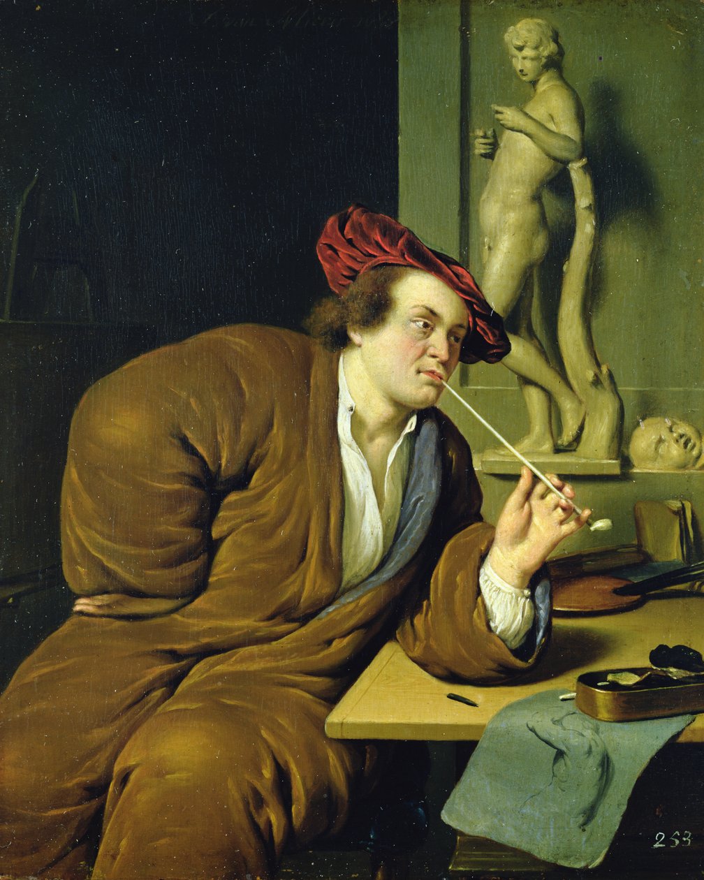 Dohányos, esetleg önarckép, 1688 alkotó: Frans van Mieris