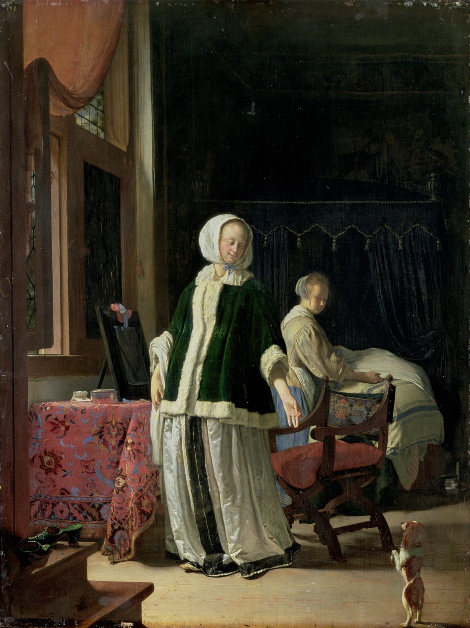 Egy fiatal hölgy reggeli vécéje alkotó: Frans van Mieris