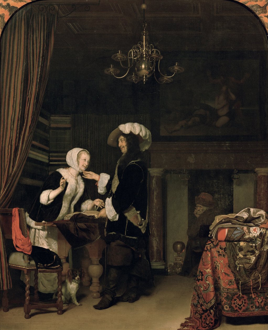 Cavalier a boltban alkotó: Frans van Mieris