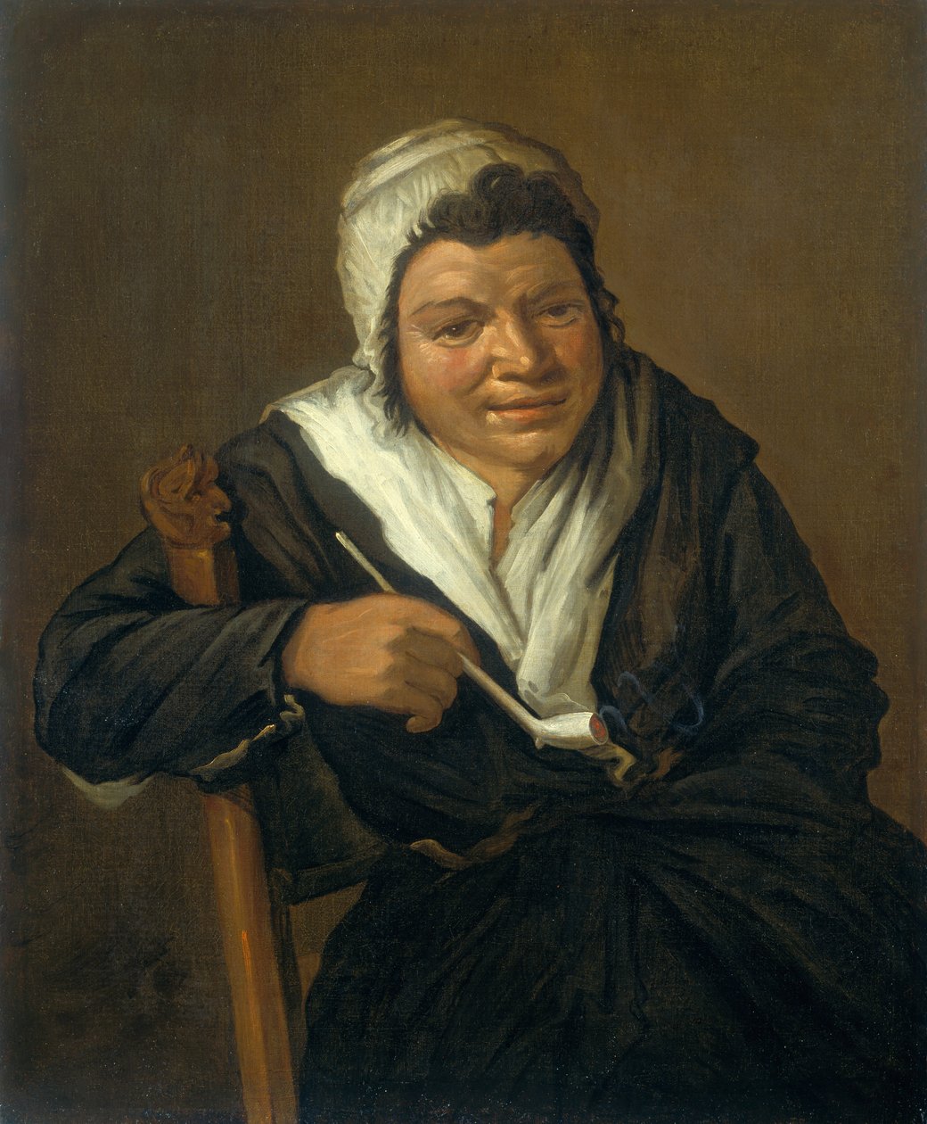Pipázó nő (olaj, vászon) alkotó: Frans (Follower of) Hals