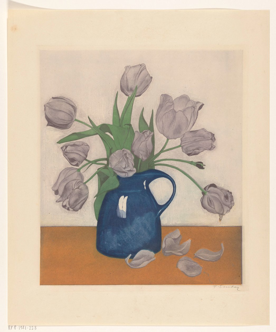 Tulipánok egy kancsóban alkotó: Frans Everbag (signed by artist)