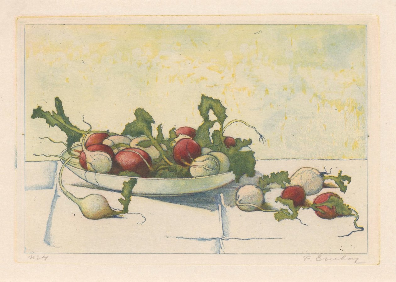 Fehér és vörös retek egy edényben alkotó: Frans Everbag (signed by artist)