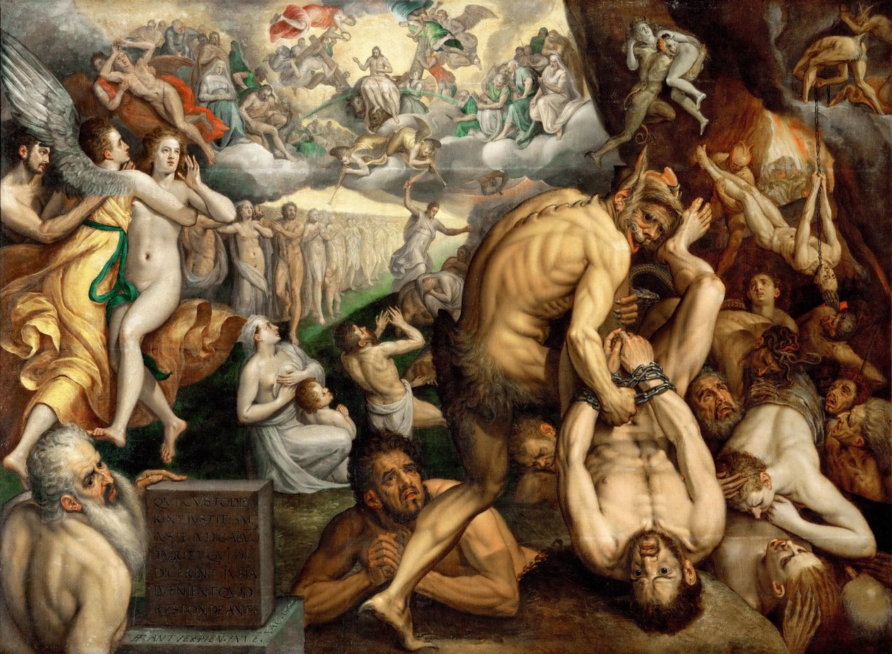 Az utolsó ítélet – Frans I de Vrient (Vriendt) írta Frans Floris, az idősebb (1519-1570). olajfestmény alkotó: Frans Floris