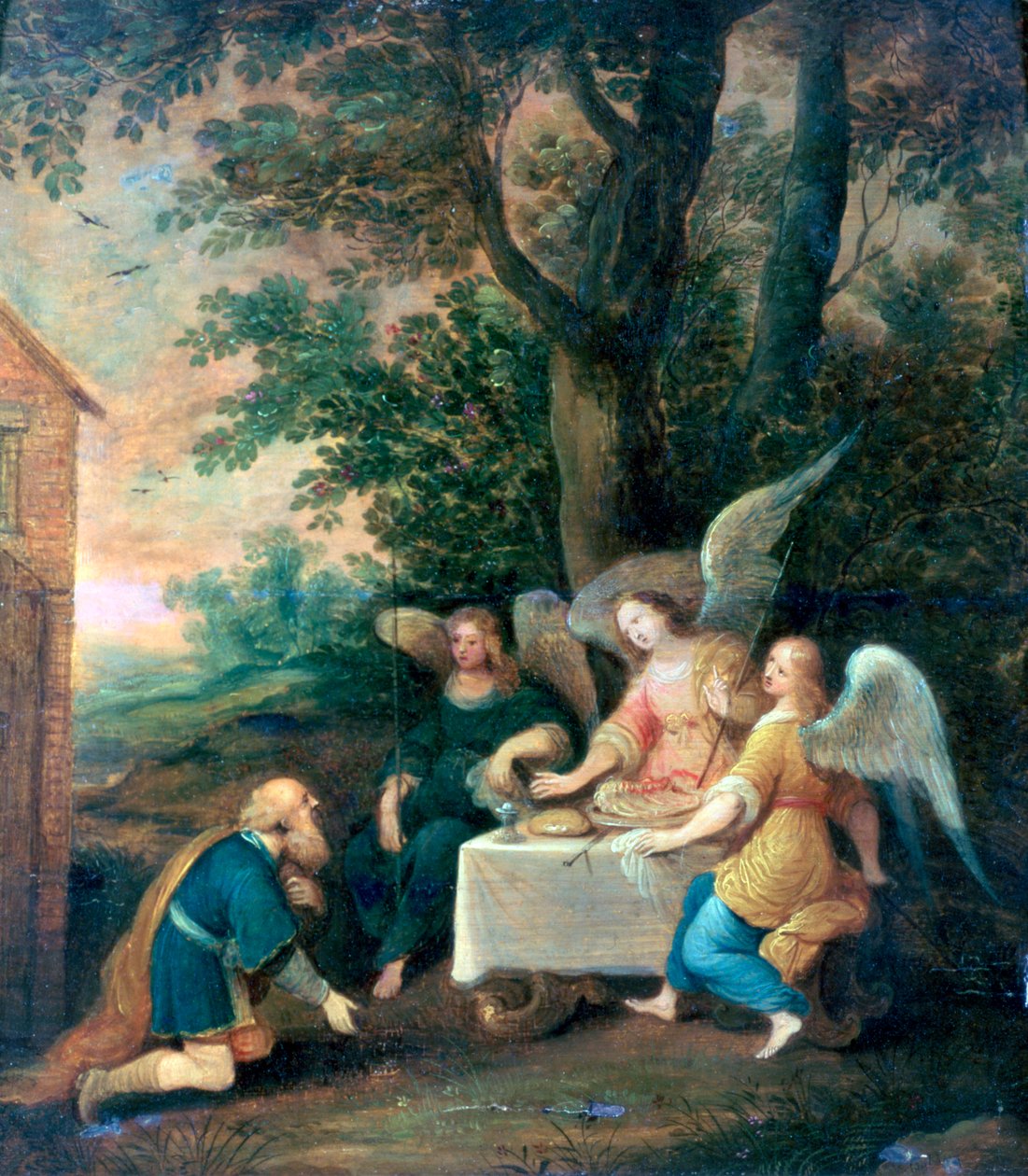 "Ábrahám letérdel a három angyal előtt", 1581-1642 alkotó: Frans Francken II