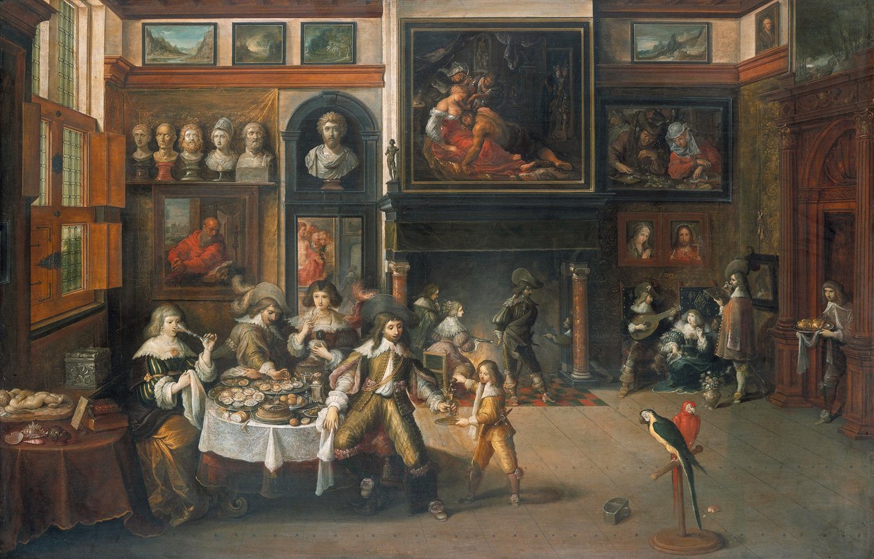 Vacsora Rockox polgármester házában alkotó: Frans Francken the Younger