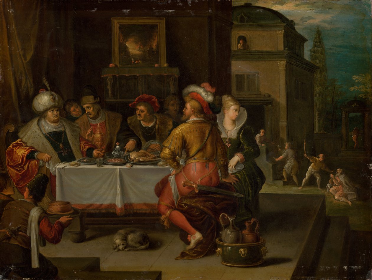 Példabeszéd a gazdag emberről és a koldus Lázárról, 1615. alkotó: Frans Francken the Younger