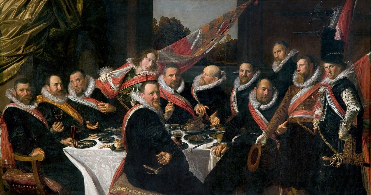 A Szent György Milícia Társaság tiszteinek bankettje, 1616 alkotó: Frans Hals