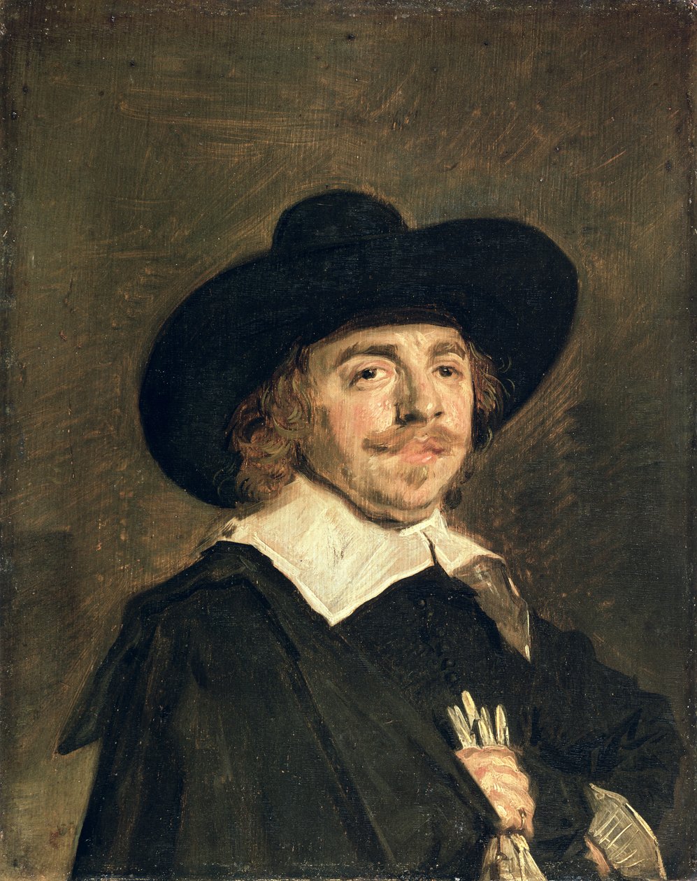 Kis portré egy kesztyűt tartó férfiról, 1642 körül alkotó: Frans Hals