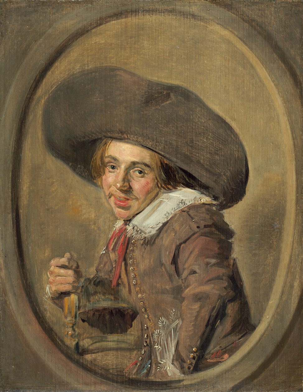 Egy fiatal férfi egy nagy kalapban alkotó: Frans Hals
