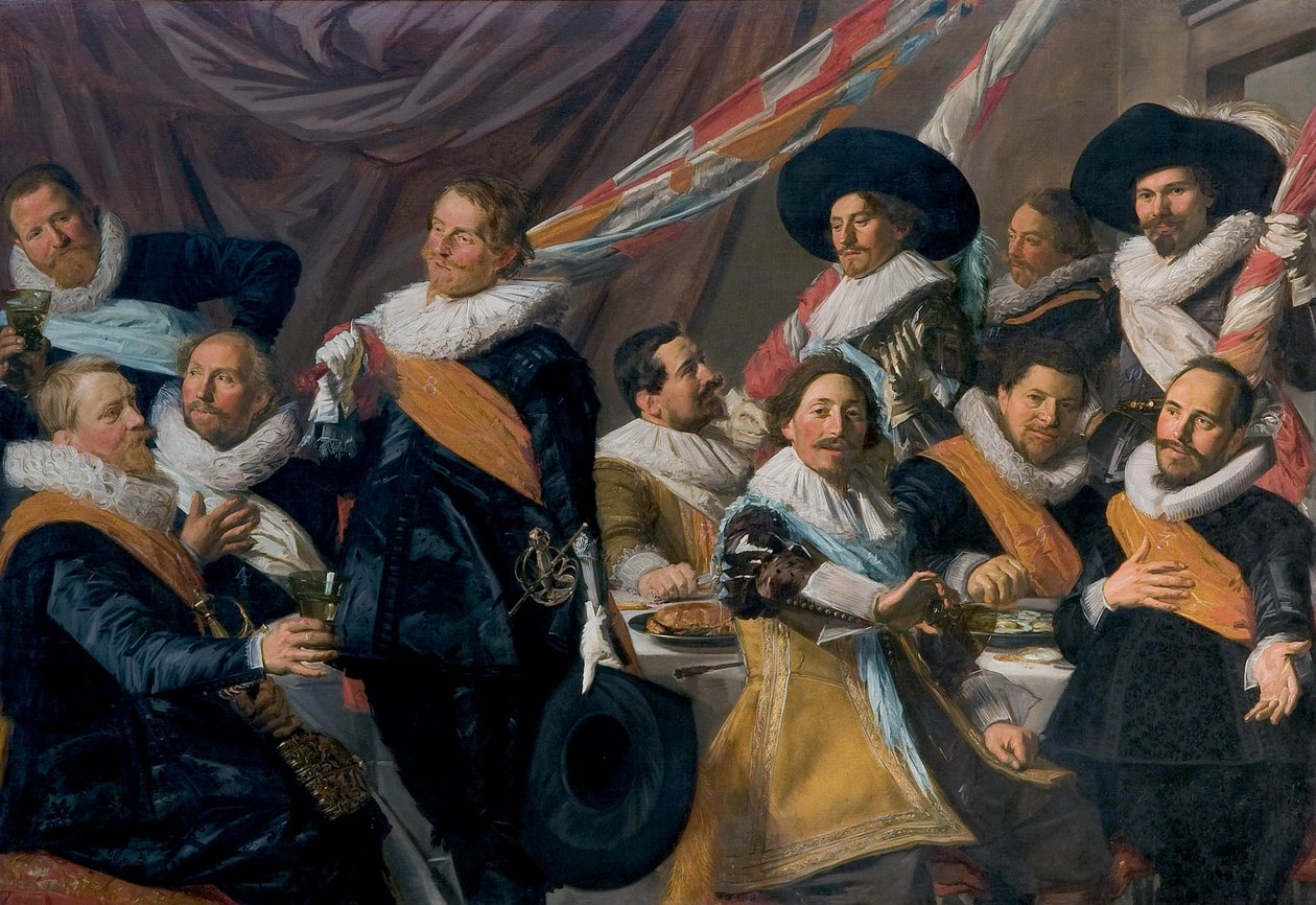 A Szent György Polgárőrség tisztjeinek bankettje alkotó: Frans Hals